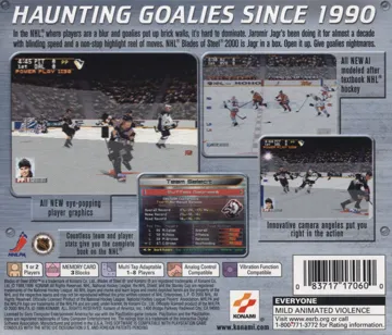 NHL Blades of Steel 2000 (US) box cover back